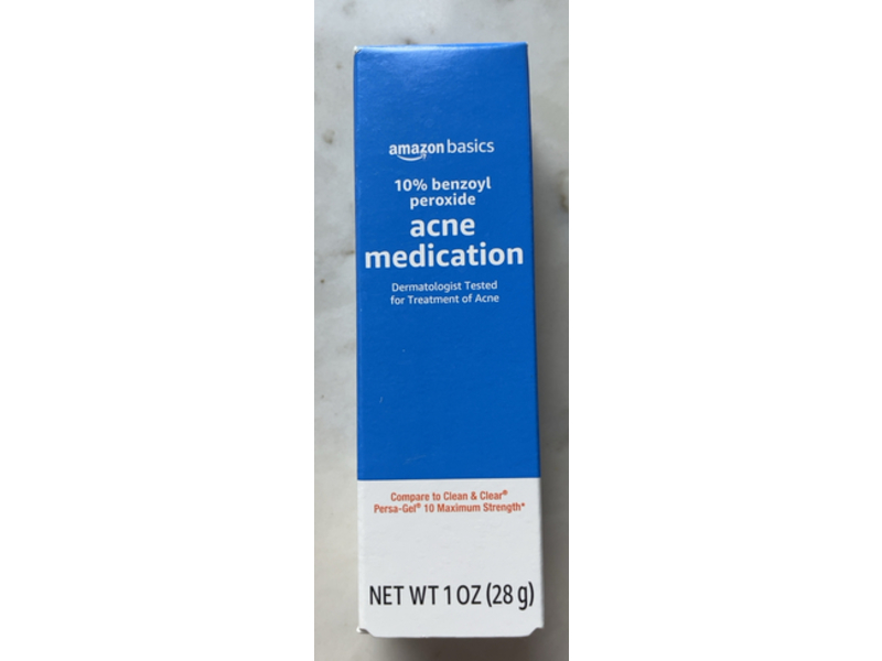 Amazon Basics 10% Benzoyl Peroxide Acne Medication, 1 fl oz/28 g
