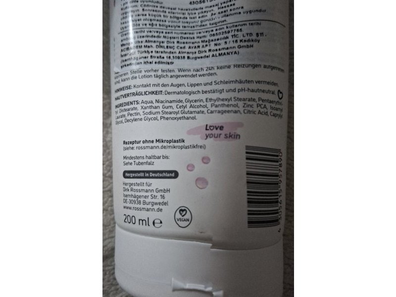 Rossmann Lotion, Niacinamide + Panthenol, 200 mL