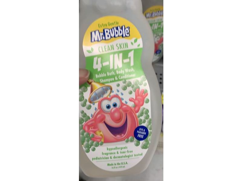 Mr. Bubble 4 in 1 Bubble Bath, Body Wash, Shampoo & Conditioner, 16 fl oz / 473 ml, Pack of 4