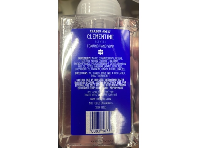 Trader Joe's Foaming Hand Soap, Clementine Scented, 8 fl oz/237 mL