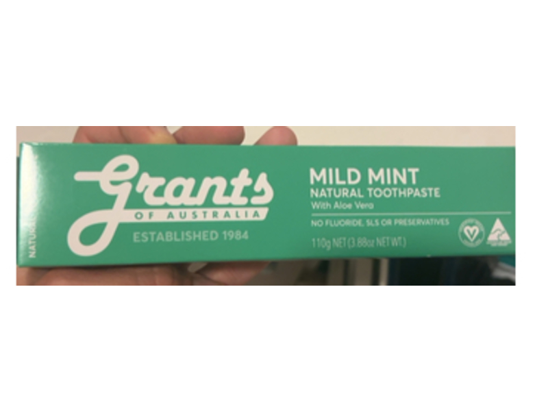 Grants Of Australia Natural Toothpaste, Mild Mint, 3.88 oz/110 g