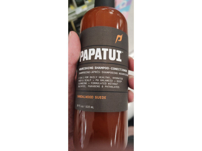 Papatui Nourishing Shampoo + Conditioner, Sandalwood Suede, 18 fl oz/532 mL