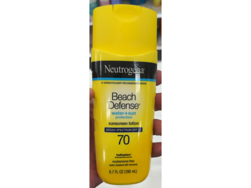 Neutrogena Beach Defence Water + Sun Protection Sunscreen Lotion, SPF 70, 6.7 fl oz/198 mL