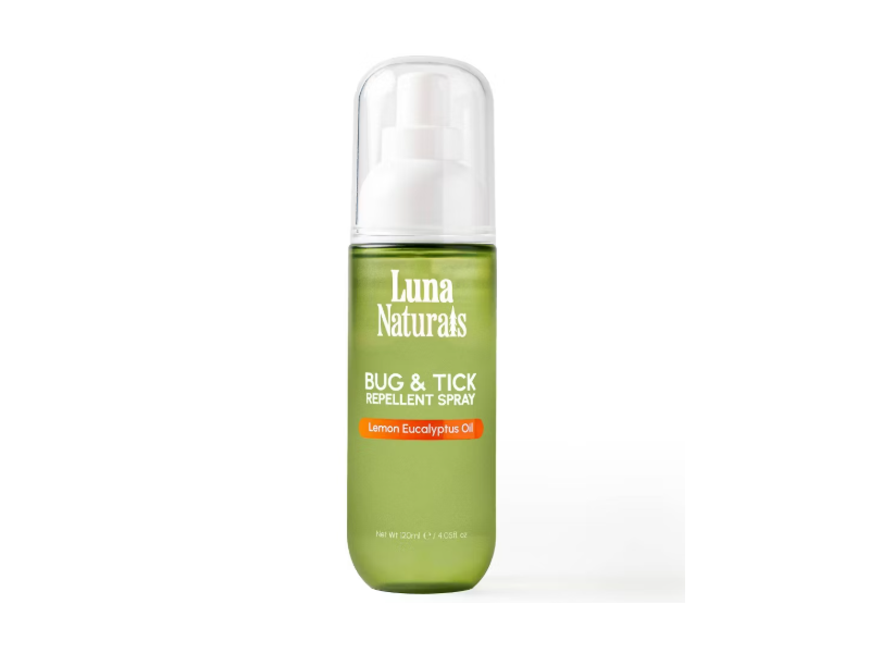 Luna Naturals Bug & Tick Repellent Spray, Lemon Eucalyptus Oil, 4.06 fl oz/120 mL