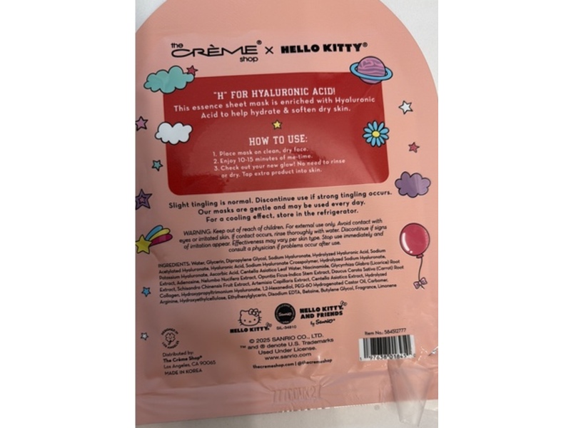 The Creme Shop x Hello Kitty Moisture Boost Animated Sheet Mask, 1 Count
