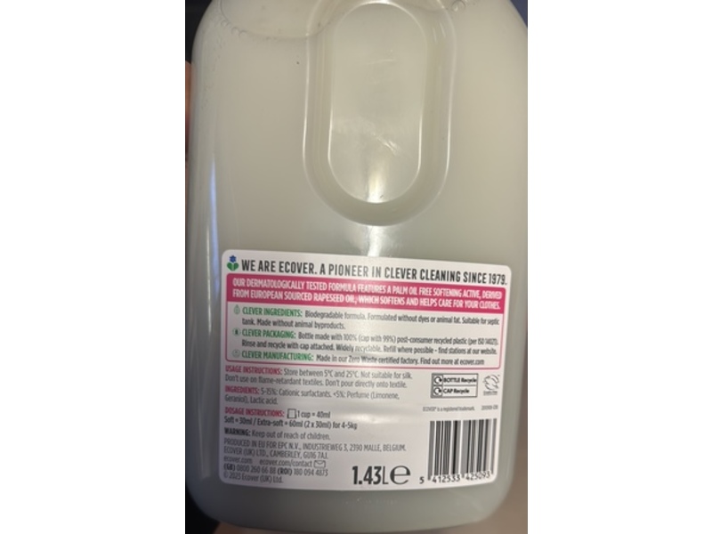 Ecover Fabric Softener, Apple Blossom & Almond, 47 Loads, 1.43 L