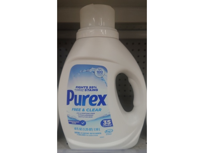 Purex Liquid Detergent, Free & Clean, 35 Loads, 40 fl oz/1.18 L