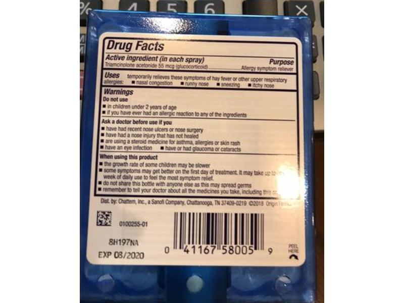 Nasacort Multi - Symptom Nasal Allergy Spray, Non- Drowsy, 120 Sprays, 0.57 fl oz/16.9 mL