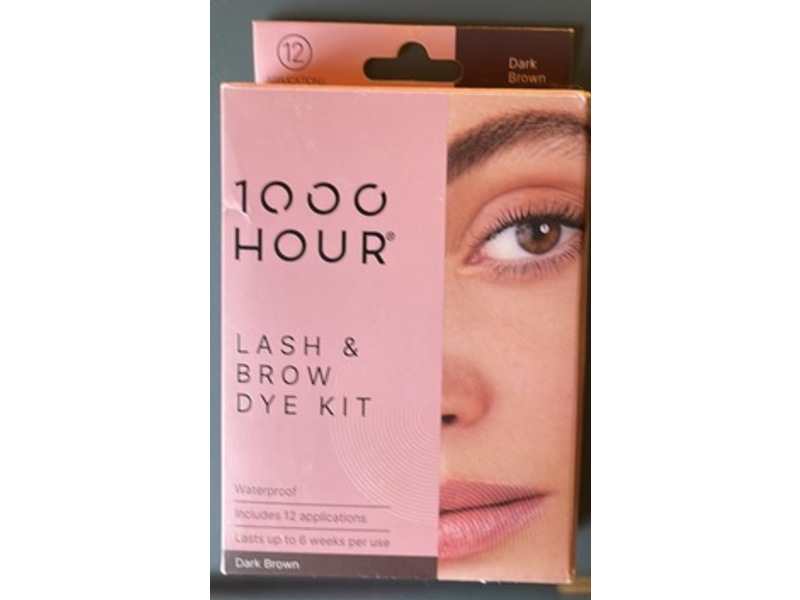 1000 Hour Lash & Brow Dye Kit, Dark Brown, 12 Applications