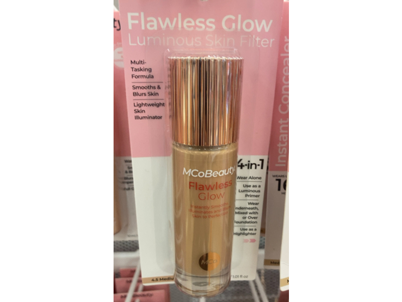 MCoBeauty Flawless Glow Luminous Skin Filter, 4.5 Medium, 1.01 fl oz/30 mL