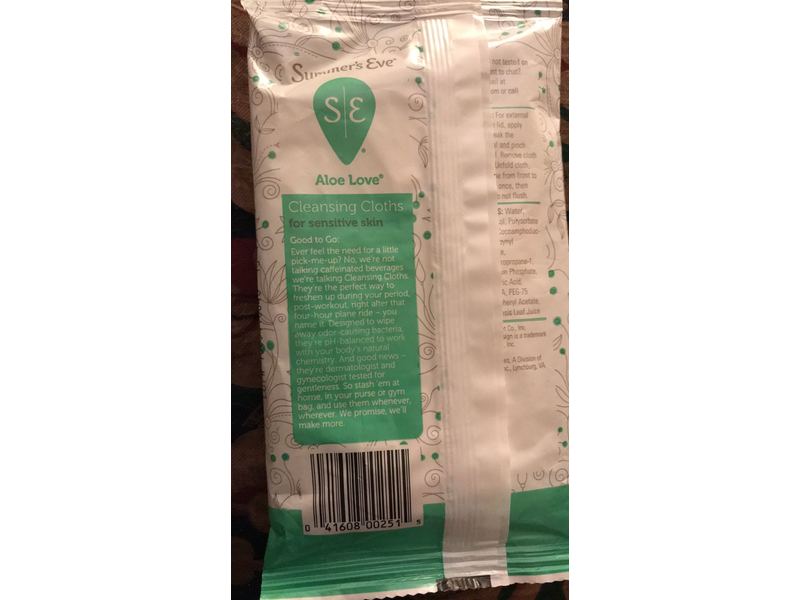 Summer's Eve Cleansing Cloths, Aloe Love, Sensitive Skin, 32 Count