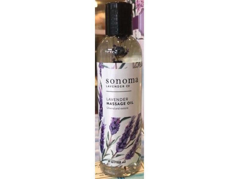 Sonoma Lavender Co Massage Oil, Lavender, 4 oz/118 mL