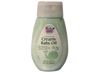 Baby Love Moisturizing Creamy Baby Oil, Aloe Vera & Vitamin E, 8 fl oz/236 mL