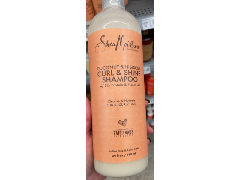 SheaMoisture Curl & Shine Shampoo, Coconut & Hibiscus, 24 fl oz/710 mL