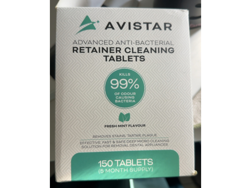 Avistar Advanced Anti-Bacterial Retainer Cleaning Tablets, Fresh Mint Flavour, 150 Count