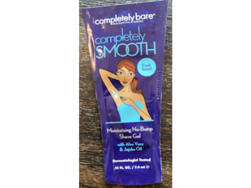 Completely Bare Moisturizing No-Bump Shave Gel, Aloe Vera & Jojoba Oil,0.25 fl oz/7.4 mL