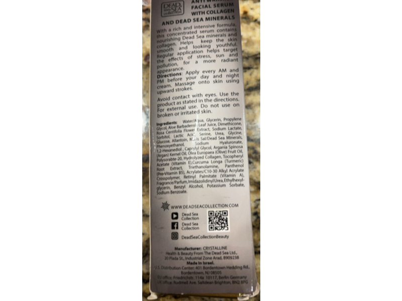 Dead Sea Collection Collagen Facial Serum, 1.01 fl oz/30 mL
