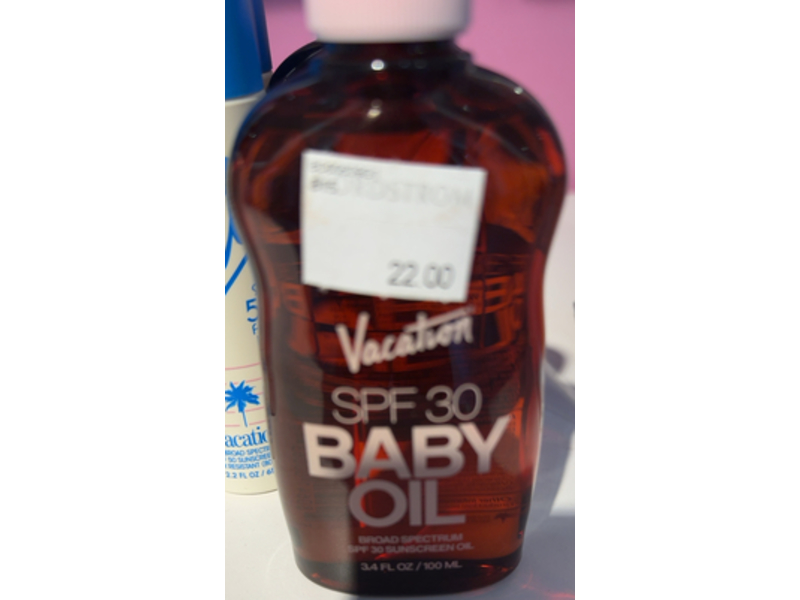 Vacation Baby Oil, SPF 30, 3.4 fl oz/100 mL