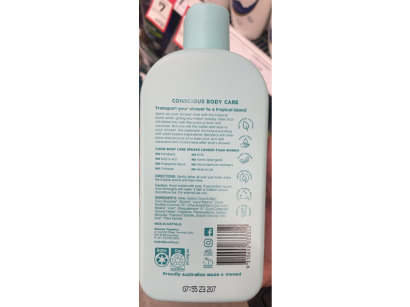 My Soda Australia Lime Drenched Coconuts Body Wash, 500 mL