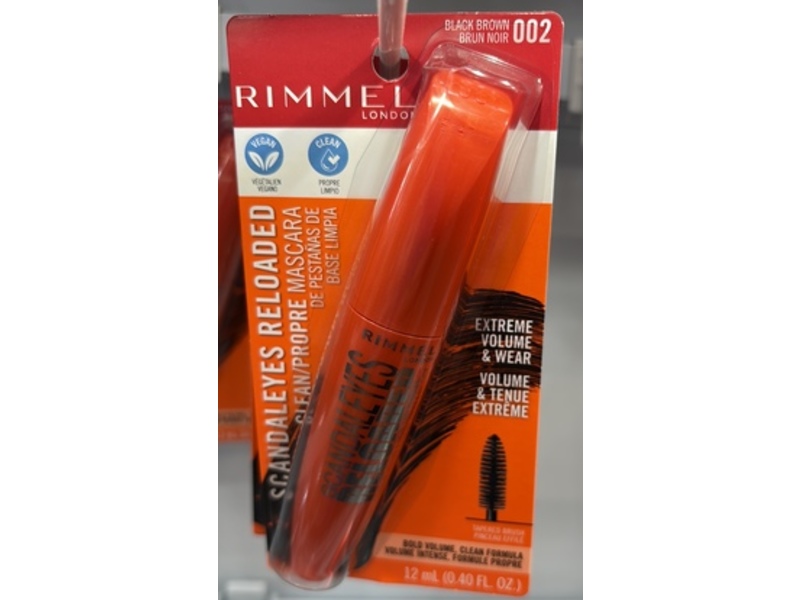 Rimmel Scandaleyes Reloaded Clean Mascara, Black Brown 002, 0.40 fl oz/12 mL