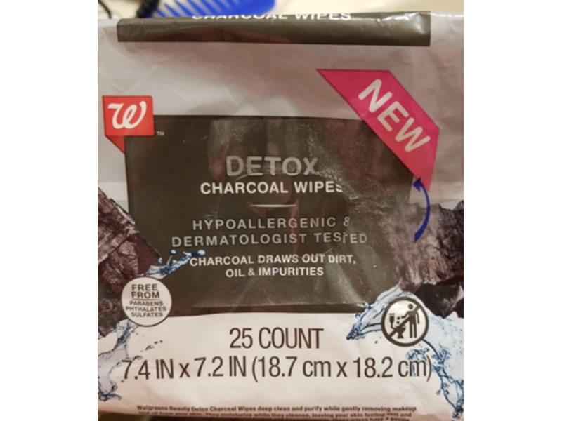 Walgreens Detox Charcoal Wipes, 25 Count