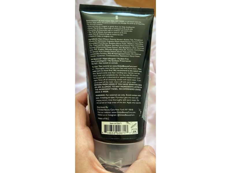 Spascriptions Peel-Off Black Mask, Charcoal, 5 oz/150 mL