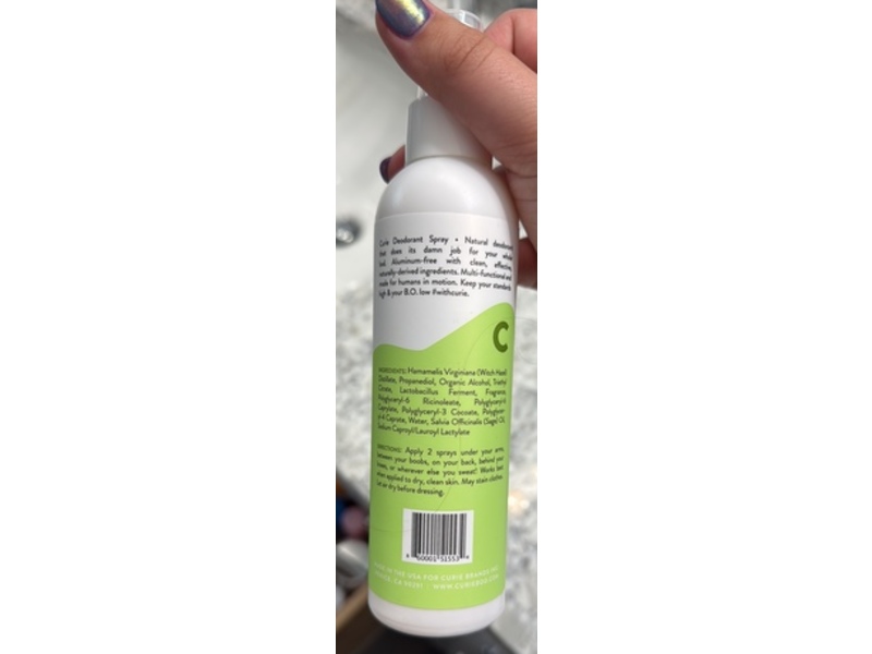 Curie Deodorant Spray, White Tea, 6 oz/170 g