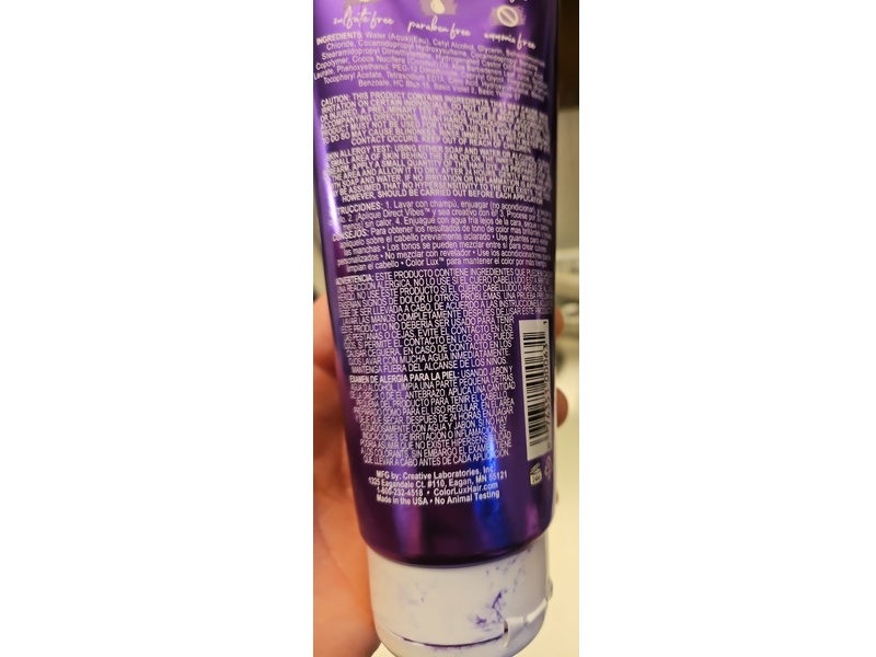 Color Lux Direct Vibes Semi-Permanent Hair Color, Purple, 8 fl oz/237 mL