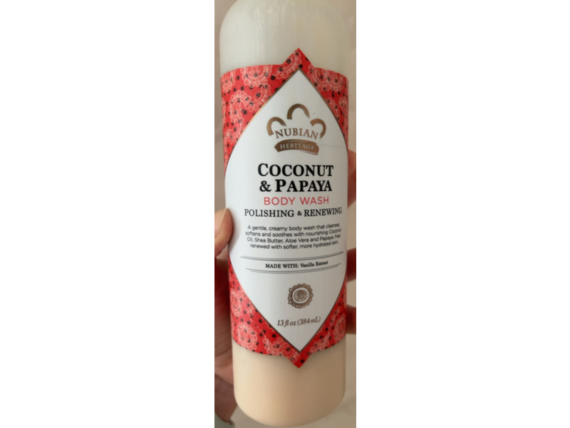 Nubian Heritage Body Wash, Coconut & Papaya, 13 fl oz/384 mL
