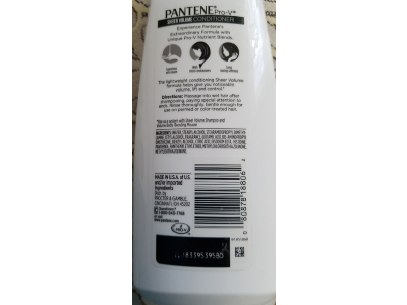 Pantene Pro-V Sheer Volume Conditioner, 10.5 fl oz/311 mL