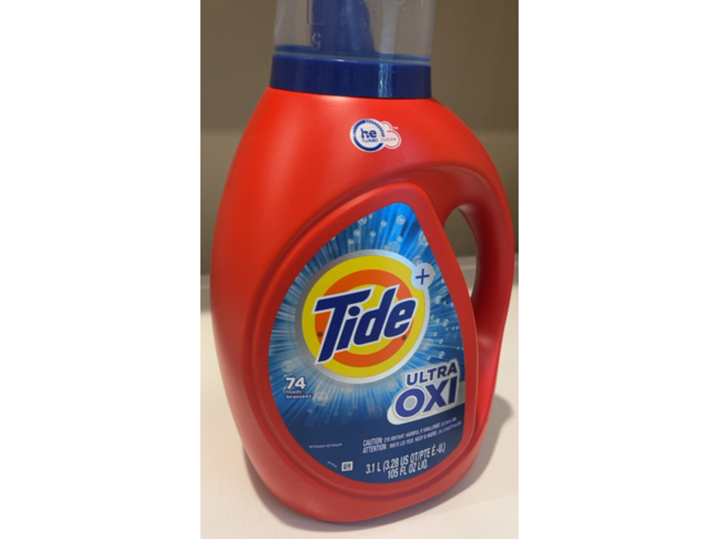 Tide Ultra Oxi Liquid Laundry Detergent, 74 Loads, 105 fl oz/3.1 L
