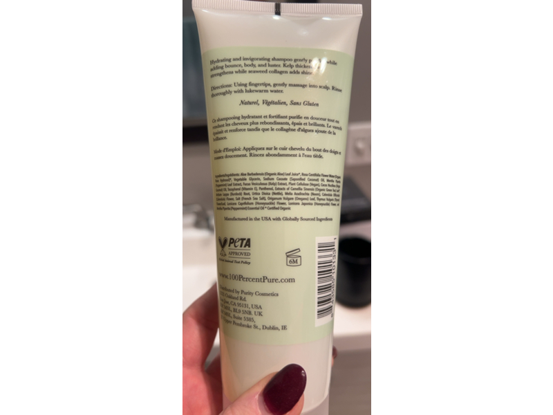 100 % Pure Volumizing Shampoo, Kelp & Mint, 8 fl oz/236 mL