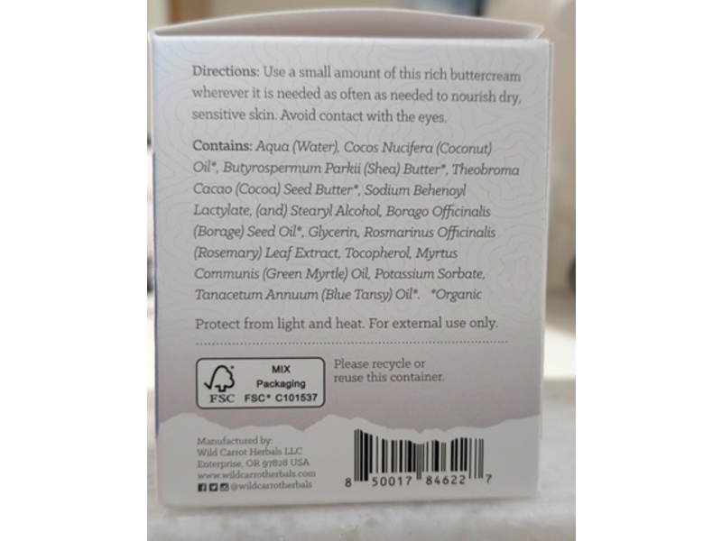 Wild Carrot Baby Borage Eczema Cream, 4 fl oz/118 mL