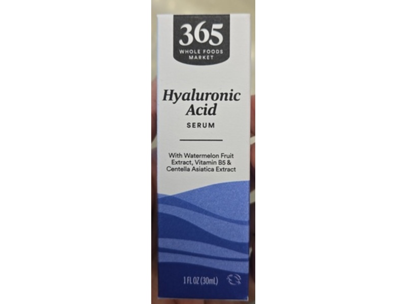365 By Whole Foods Market Hyaluronic Acid Serum, Watermelon Fruit Extract, Vitamin B5 & Centella Asiatica Extract, 1 fl oz/30 mL