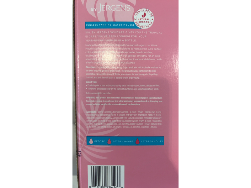 SOL By Jergens Self Tanner Water Mousse Kit, Medium, 5 fl oz/147 mL