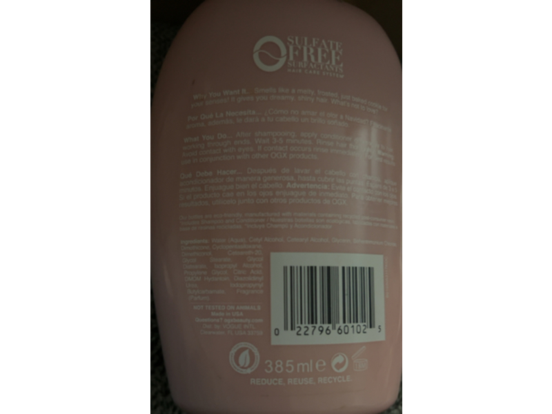OGX Frosted Sugar Cookie Conditioner, 13 fl oz/385 mL