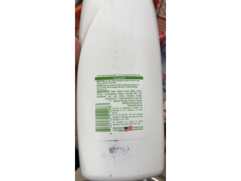 Arm & Hammer Essentials Body Wash, 32 fl oz/946 mL