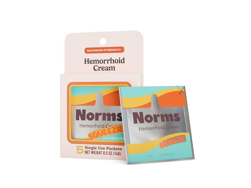 Norms Hemorrhoid Cream Squeezie, 0.5 oz/14 g