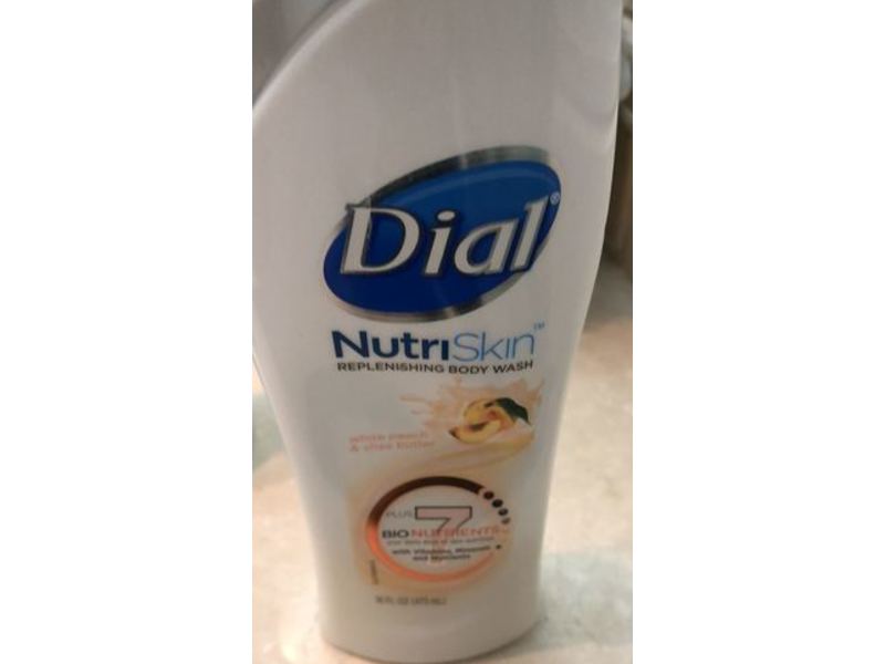 Dial Nutriskin Replenishing Body Wash, White Peach & Shea Butter, 16 fl oz/473 mL