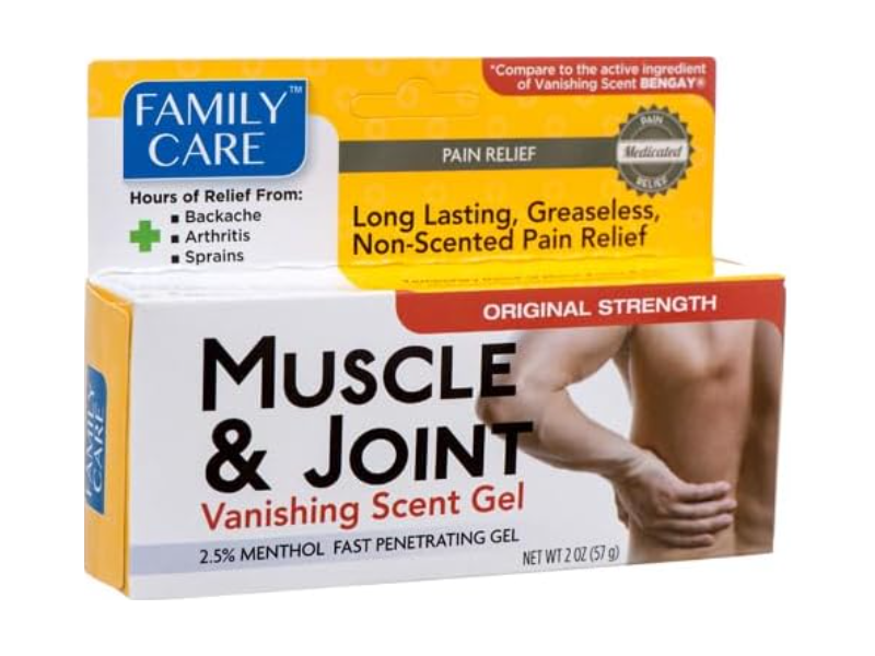 Family Care Muscle & Joint Pain Relieving Gel, Vanishing Scent, 2 oz/57 g