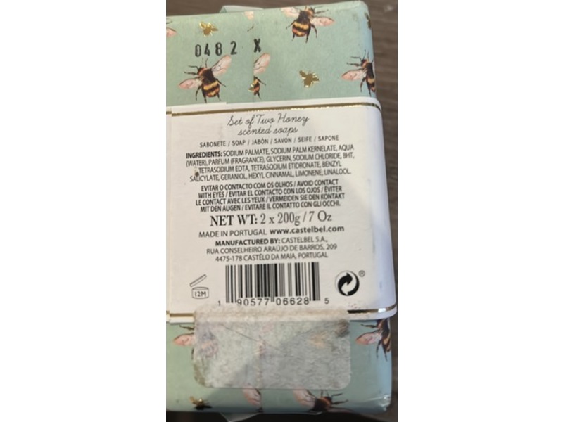 Castelbel Honey Scented Soaps, Busy Bee, 7 oz/200 g, Set Of 2