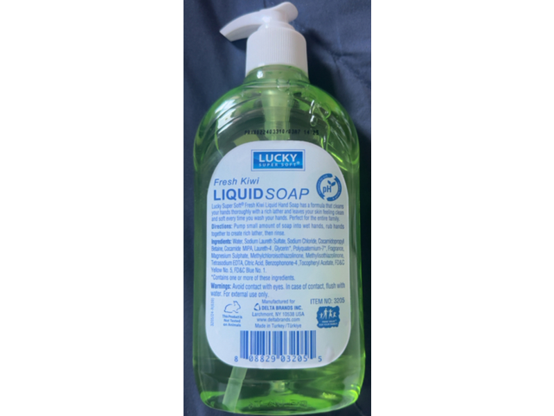 Lucky Super Soft Liquid Hand Soap, Fresh Kiwi, 14 fl oz/414 mL