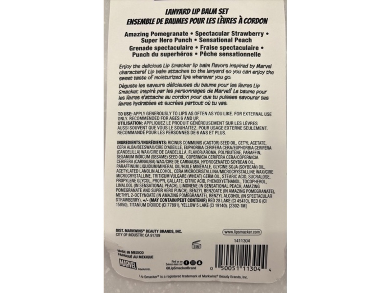 Lip Smacker Lip Balm, Marvel Spider-Man, 0.56 oz/16 g, 4 Count