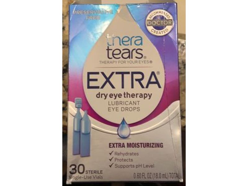 TheraTears Extra Dry Eye Therapy Lubricant Eye Drops, Preservative Free, 060 fl oz/18 mL, 30 Count