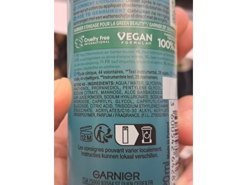 Garnier Skinactive Hyaluron Barrier Repair Liquid Care, 125% Glycerin + Pathenol, 120 mL