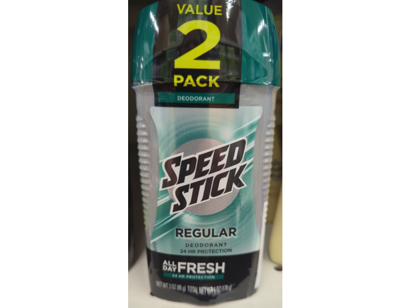 Speed Stick Men's Deodorant, Regular, 3 oz/85 g, Pack Of 2