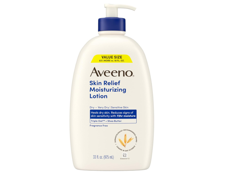Aveeno Skin Relief Moisturizing Lotion, Fragrance Free, 33 fl oz/975 mL