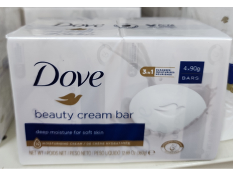 Dove Beauty Deep Moisturizng Cream Bar, 90 g, 4 Count