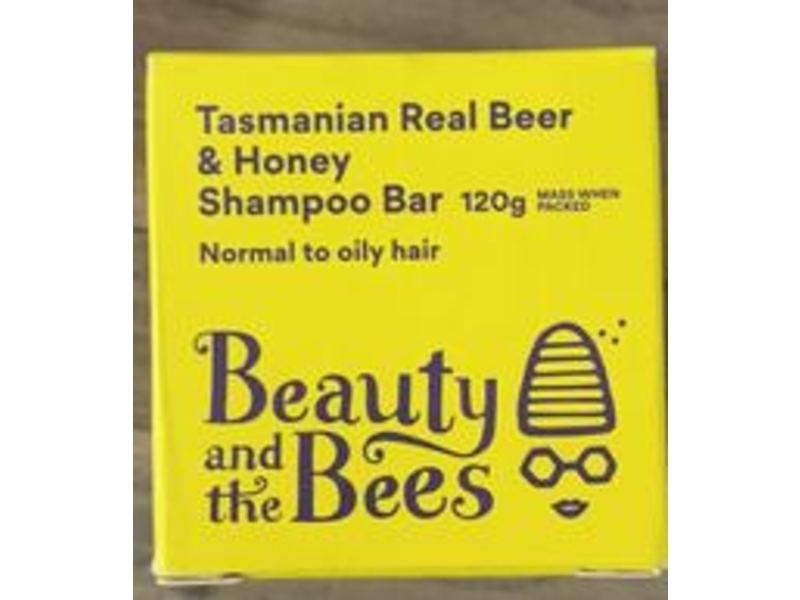 Beauty & The Bees Shampoo Bar, Tasmanian Real Beer & Honey, 120 g