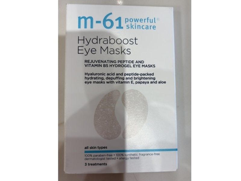 M-61 Hydraboost Eye Mask, Peptide & Vitamin B5, 3 Count